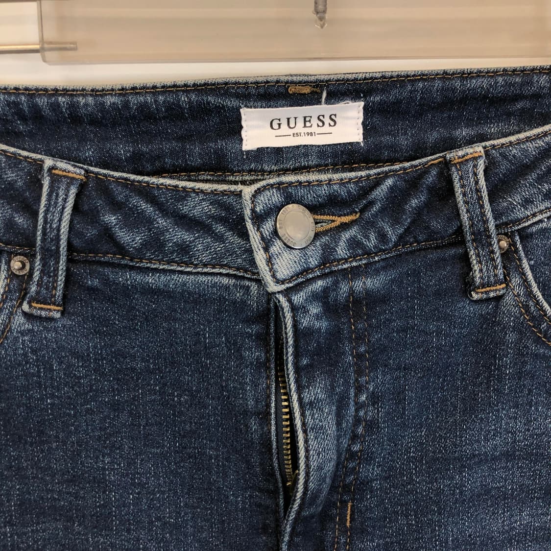 게스 화이트패치 와이드 데님진 여성 30 인치 상품이미지2