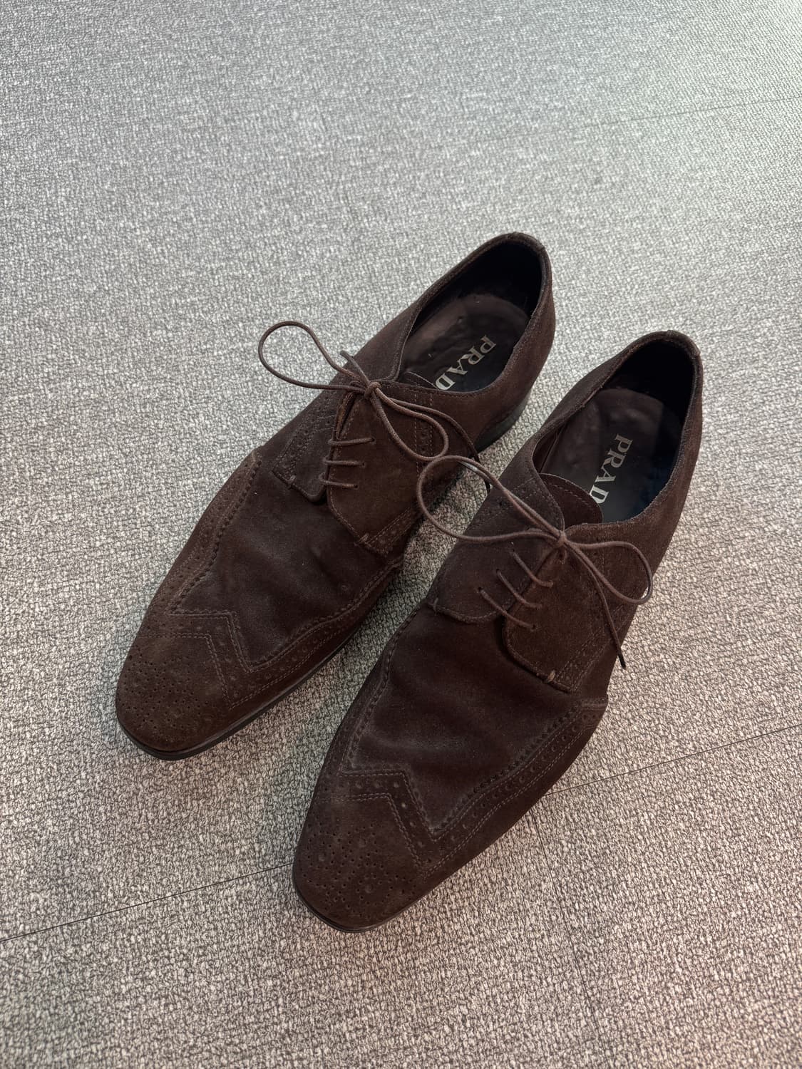 프라다 스웨이드 레이스업 윙팁 더비슈즈 10 상품이미지4