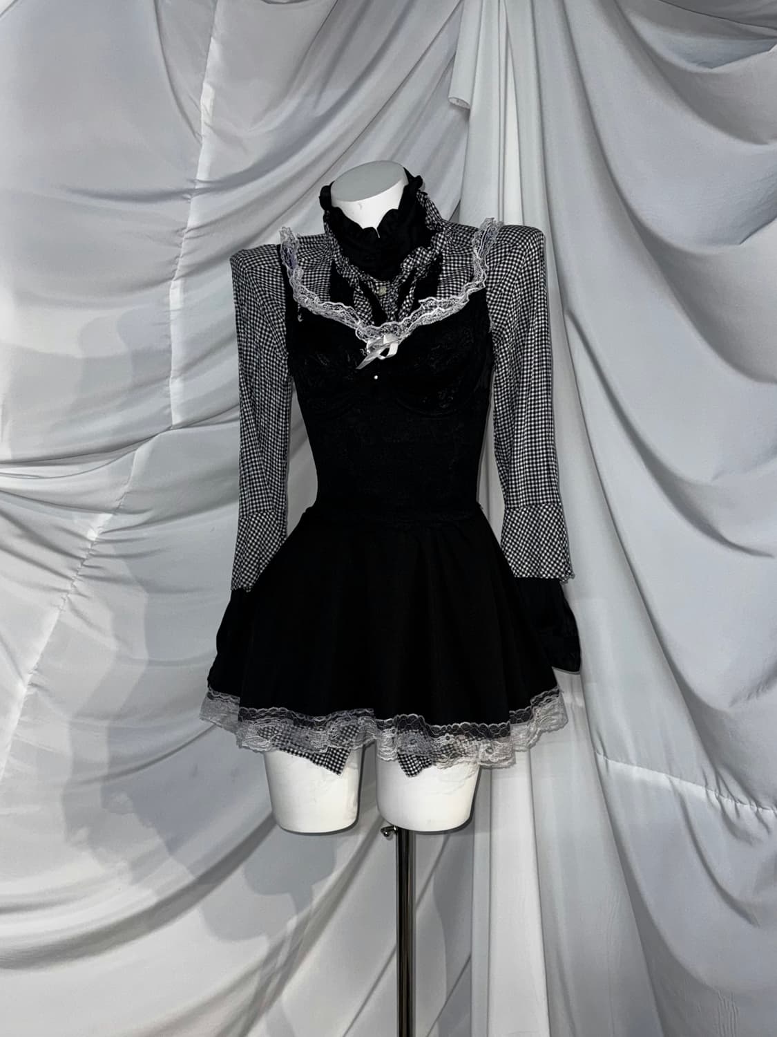 <예약중> 무채색 공겜여주깔 코르셋 데일리 고스고딕 코디세트 상품이미지7