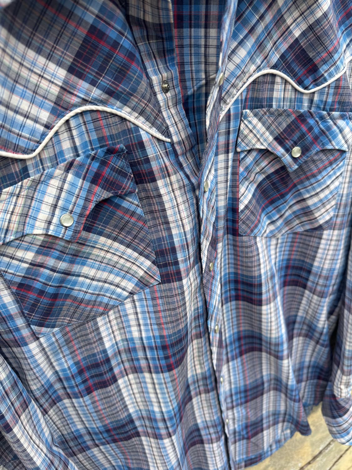 70s chute#1 빈티지 로커빌리 로데오 체크 웨스턴 셔츠 상품이미지5