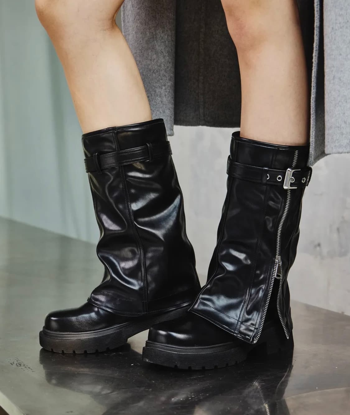 솔트앤초콜릿 워머 벨티드 미들부츠 (250) 상품이미지2