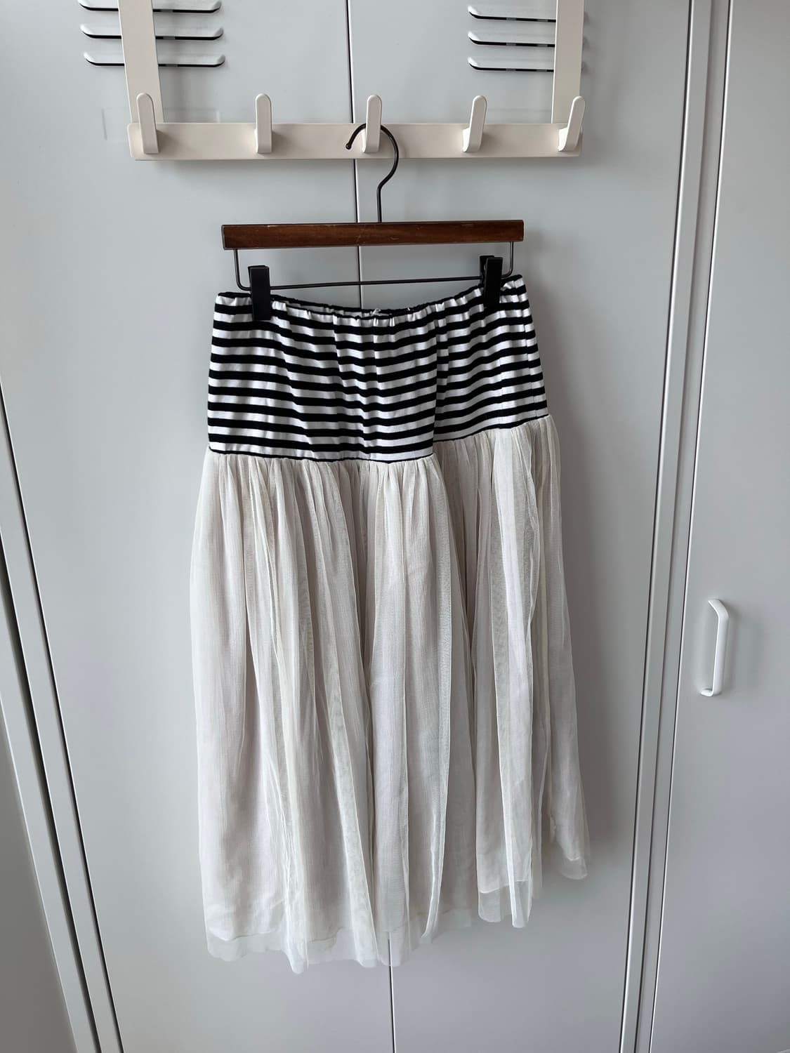 Vintage 줄무늬 레이어드 샤 스커트 플리츠 상품이미지6
