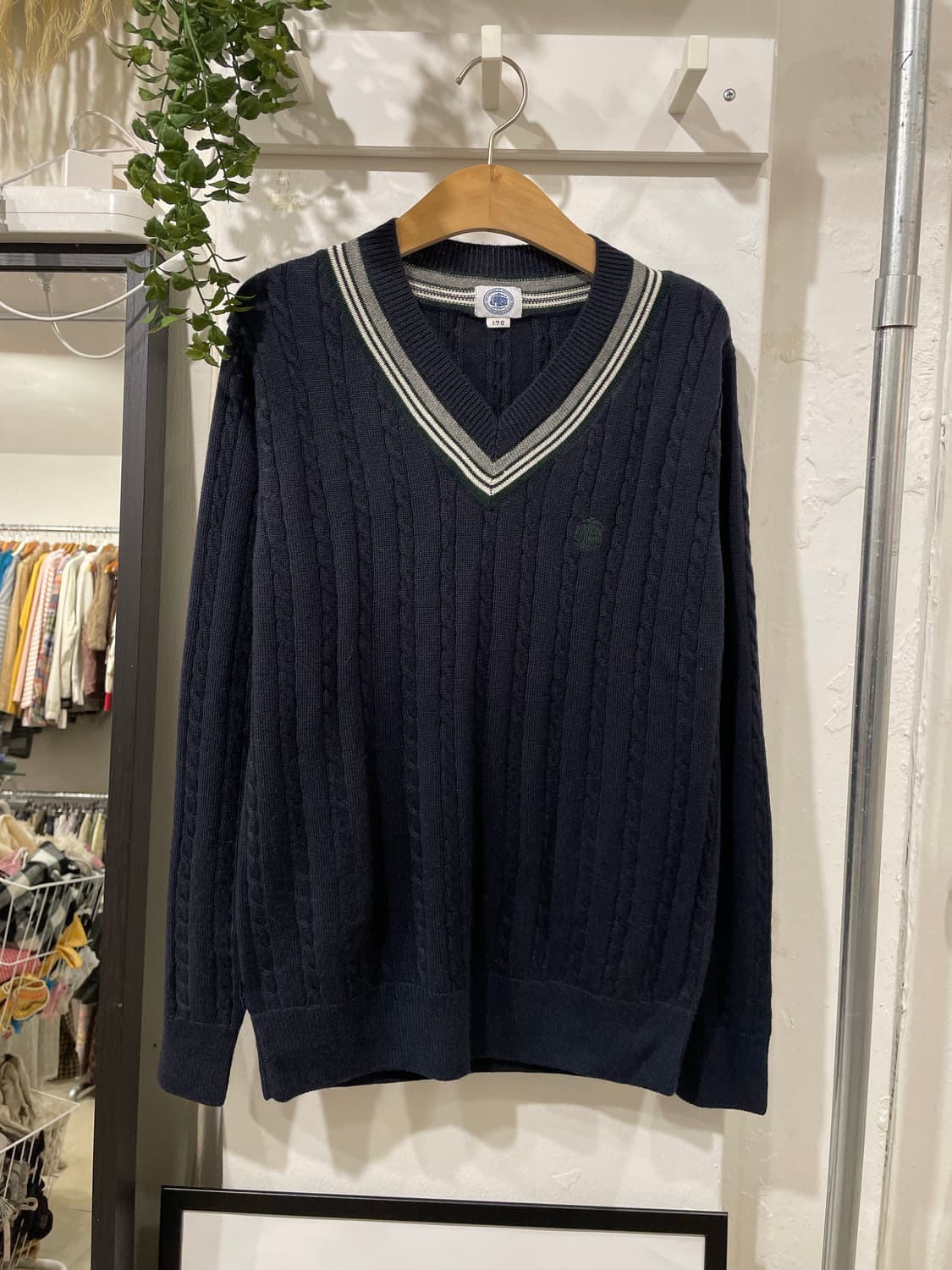 프레피룩 일본 여고생룩 니트 + 셔츠 상의 세트 상품이미지8