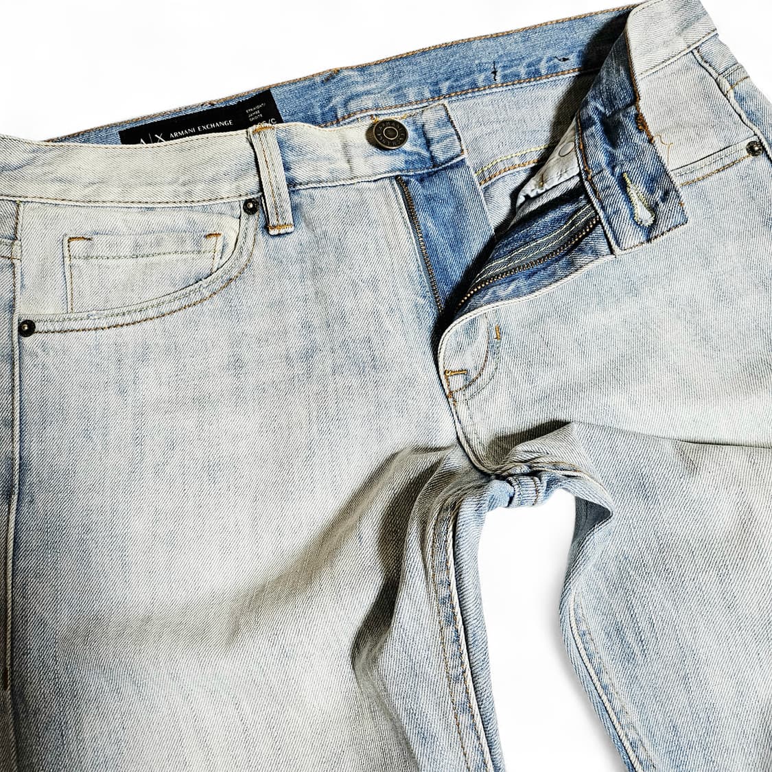 [실측32][알마니 익스체인지] 스트레이트 잼브 드로이트 라이트인디고 상품이미지4