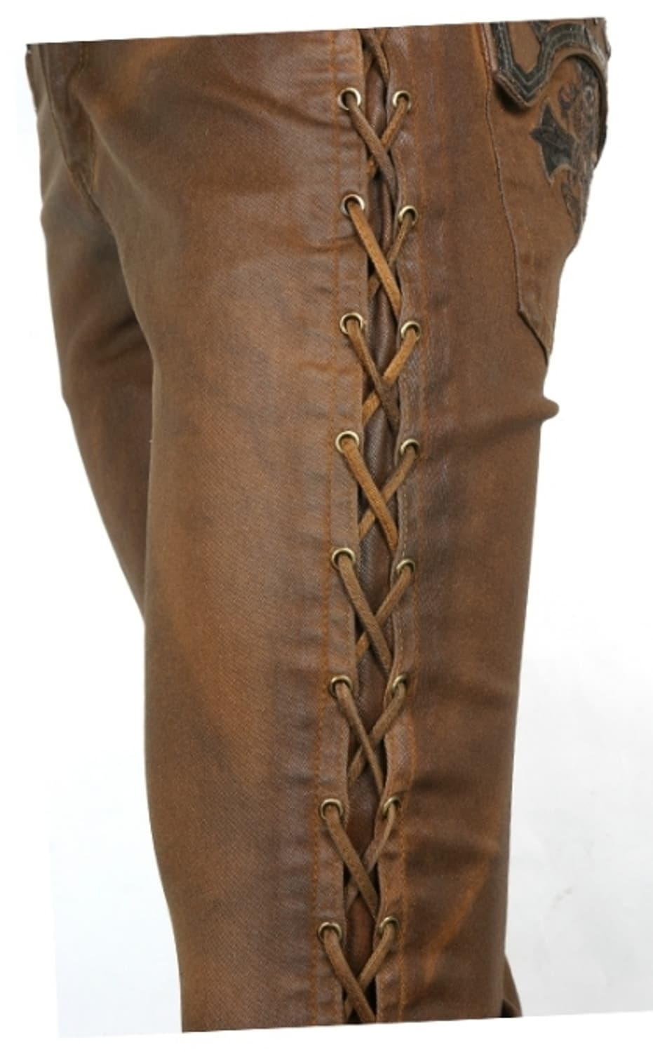 옆트임 웨스턴 브라운 코팅 PANT  상품이미지2