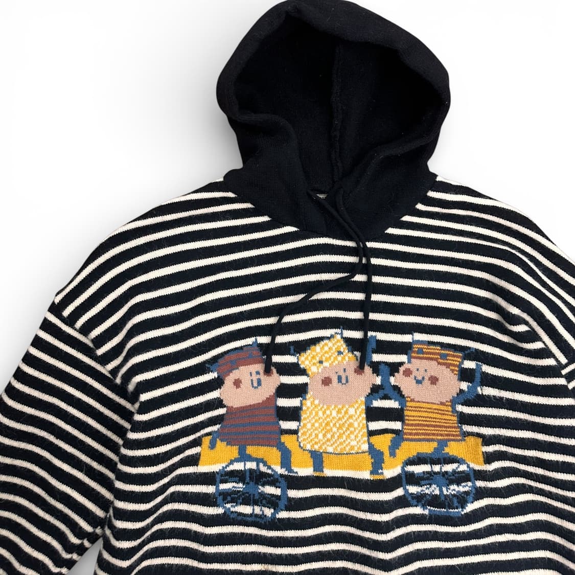 Striped embroidered knit hood 상품이미지4