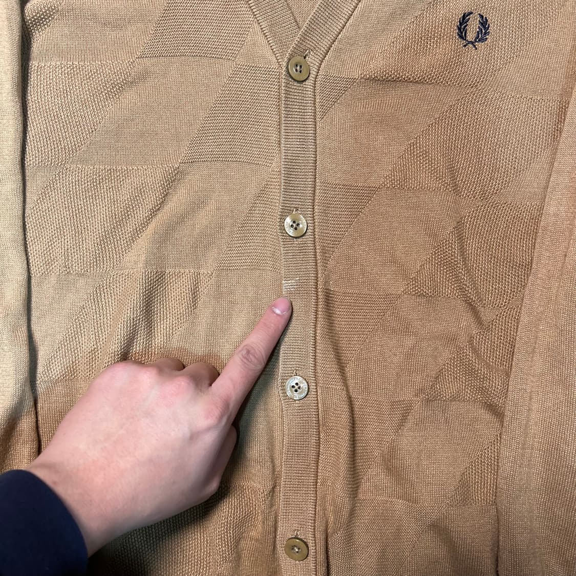 [M] 프레드페리 다이아몬드 패턴 가디건 상품이미지4