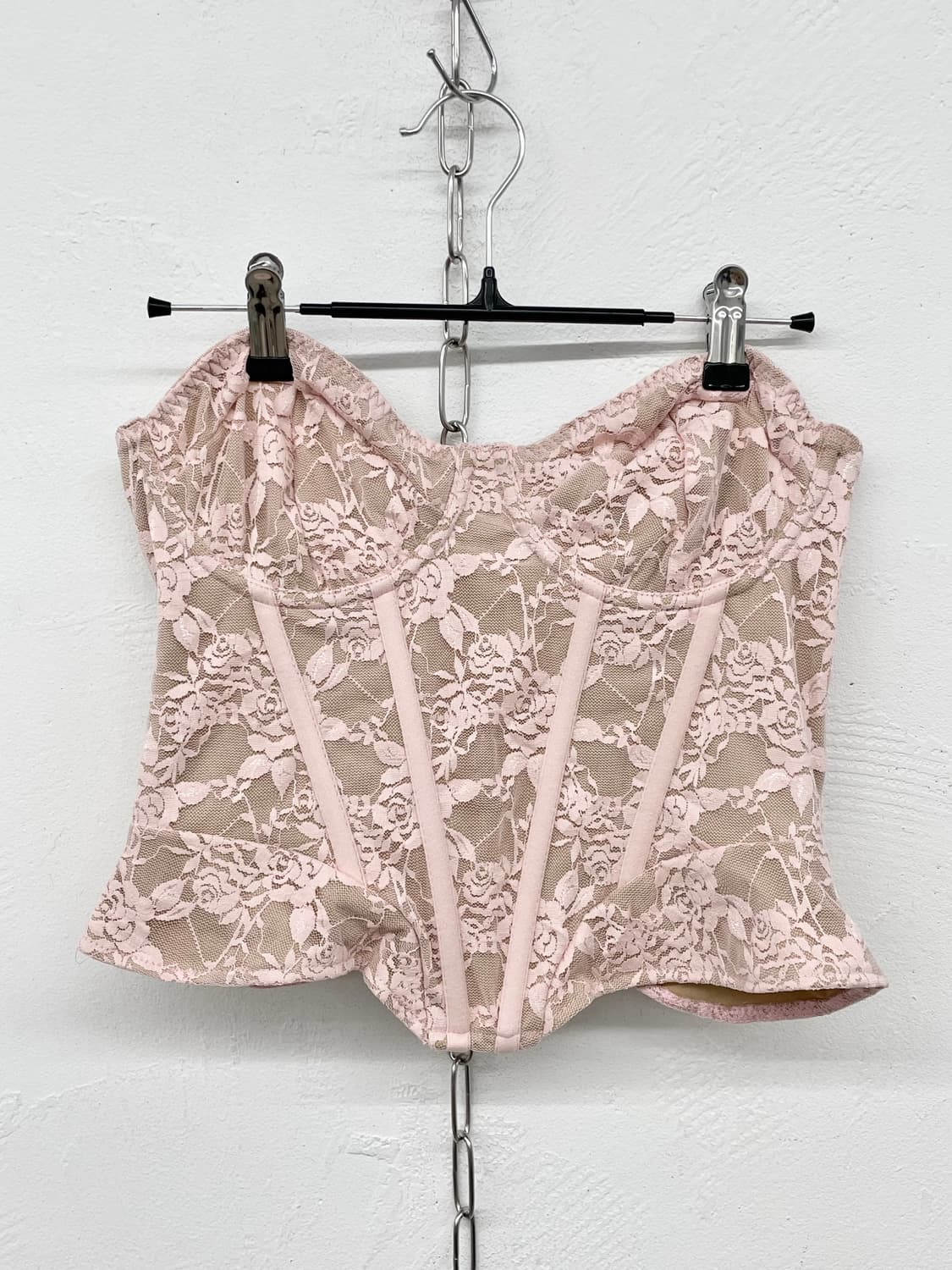 핑크 로즈 레이스 코르셋 상품이미지5