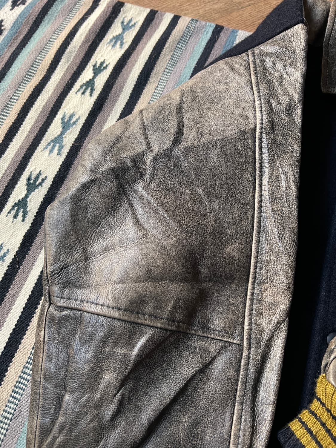 [M]BOSTON CLUB 리얼레더 울 바시티 자켓 상품이미지5