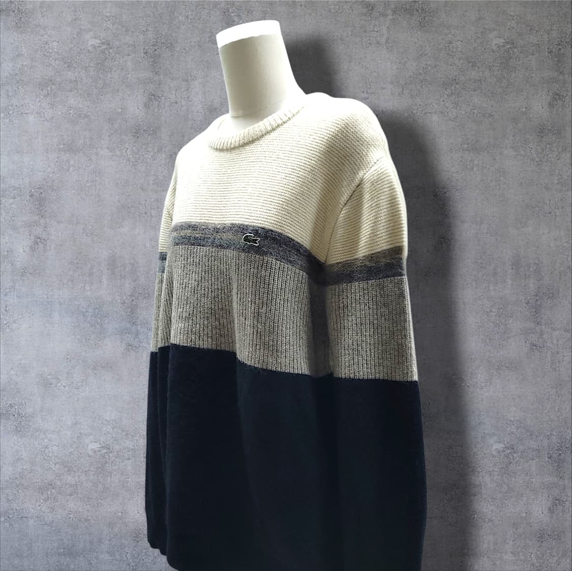 [110/XL] 라코스테 크림 스트라이프 멀티컬러 니트 상품이미지3