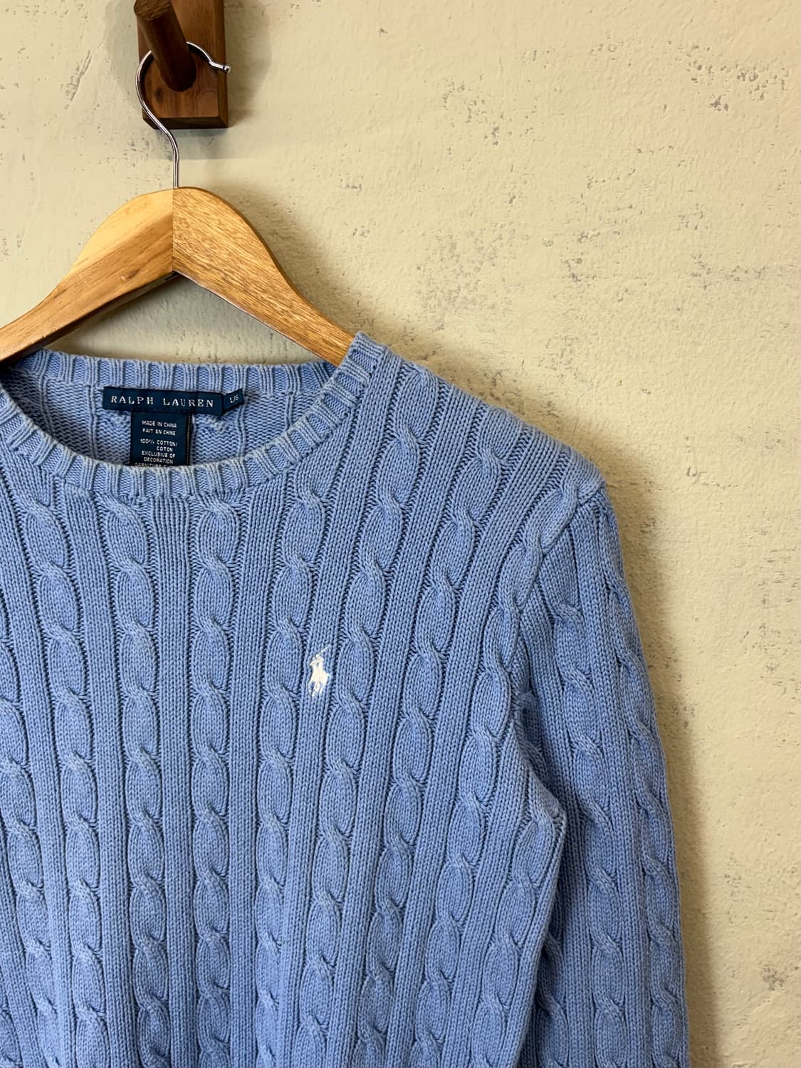 폴로랄프로렌 빈티지 하늘색 케이블 니트 상품이미지2