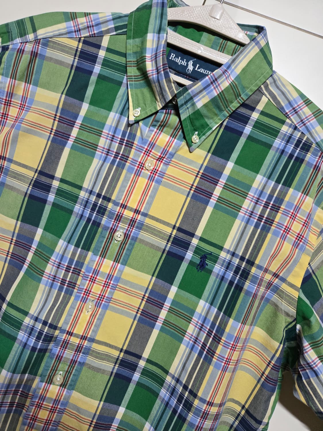 폴로 랄프로렌 정품 남성 체크 반팔 셔츠 상품이미지1