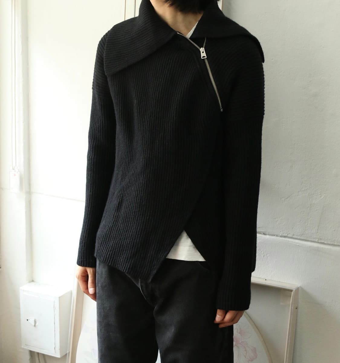 올세인츠 사선 집업 니트  상품이미지1