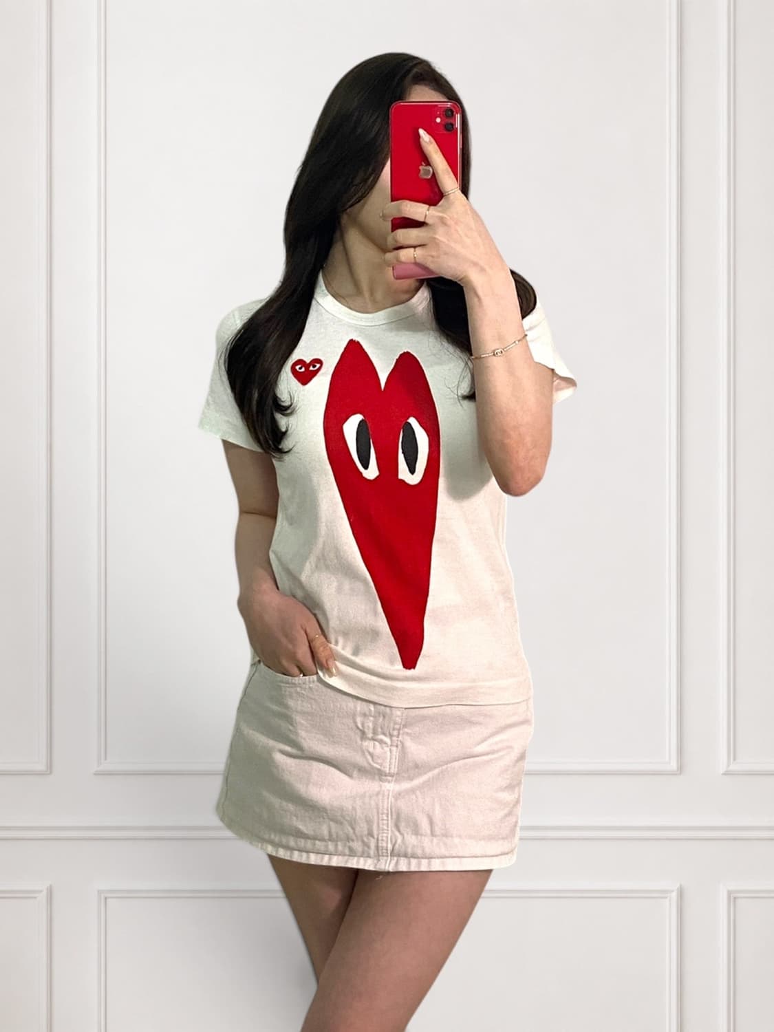 꼼데가르송 빅로고 레드와펜 티 상품이미지2