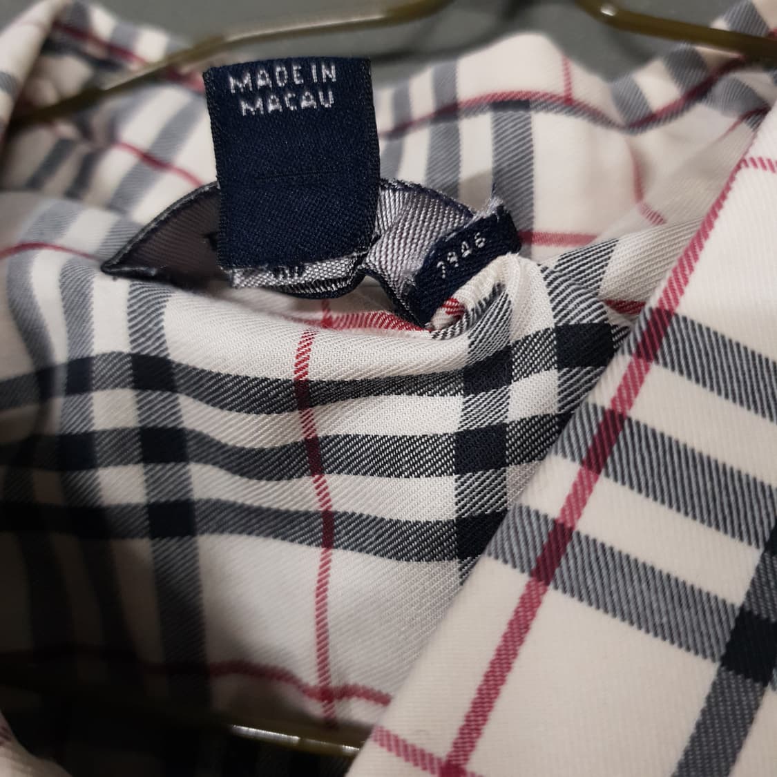 실측 2XL 버버리 크레스트 기사 로고 노바체크 포켓 버튼다운 반팔 셔츠 상품이미지7
