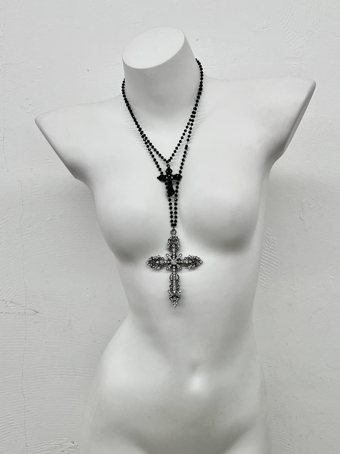 펑크 고딕 십자가 레이어드 네크리스 상품이미지2