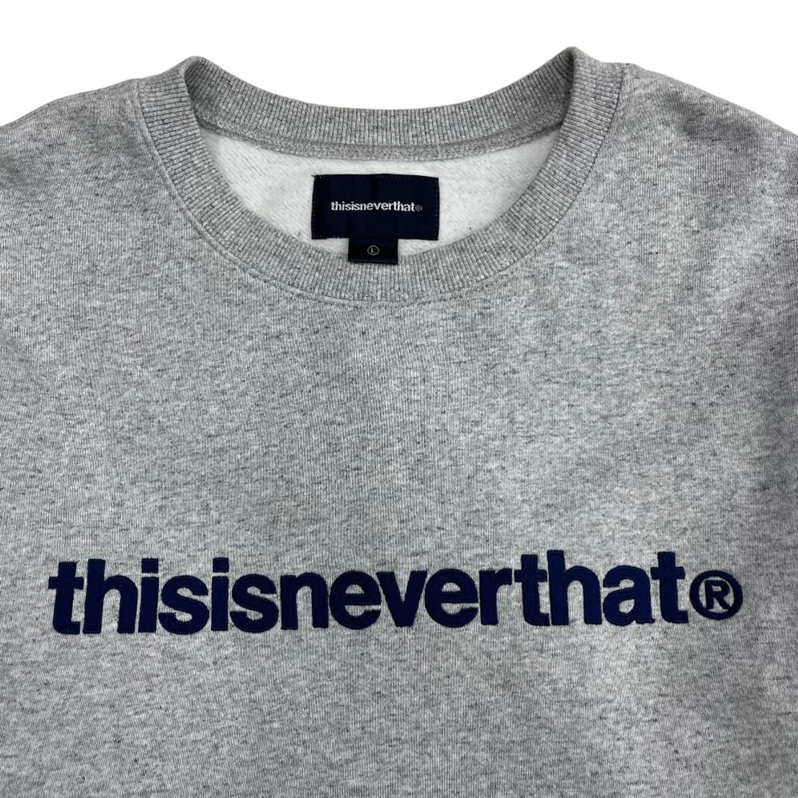 디스이즈네버댓 네이비 센터로고 그레이 맨투맨 L 상품이미지5