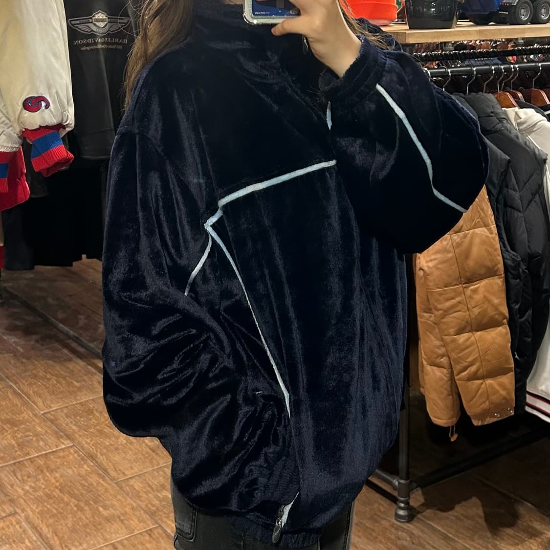 [HI] VTG 벨벳져지 네이비 상품이미지4