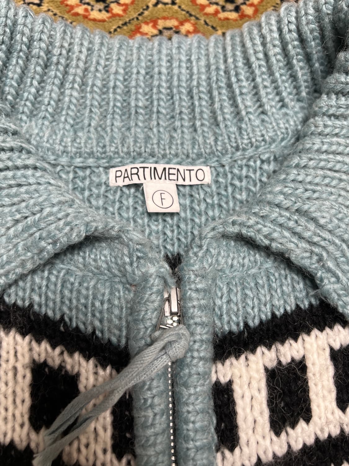 [FREE] 파르티멘토 스카이블루 니트 투웨이 집업 상품이미지2