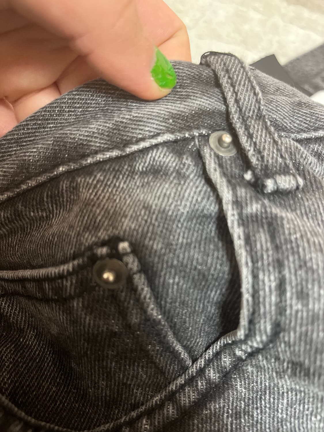 [32.5] DNSR 디엔에스알 시그니처 와이드 데님 팬츠 워시드 그레이 상품이미지5