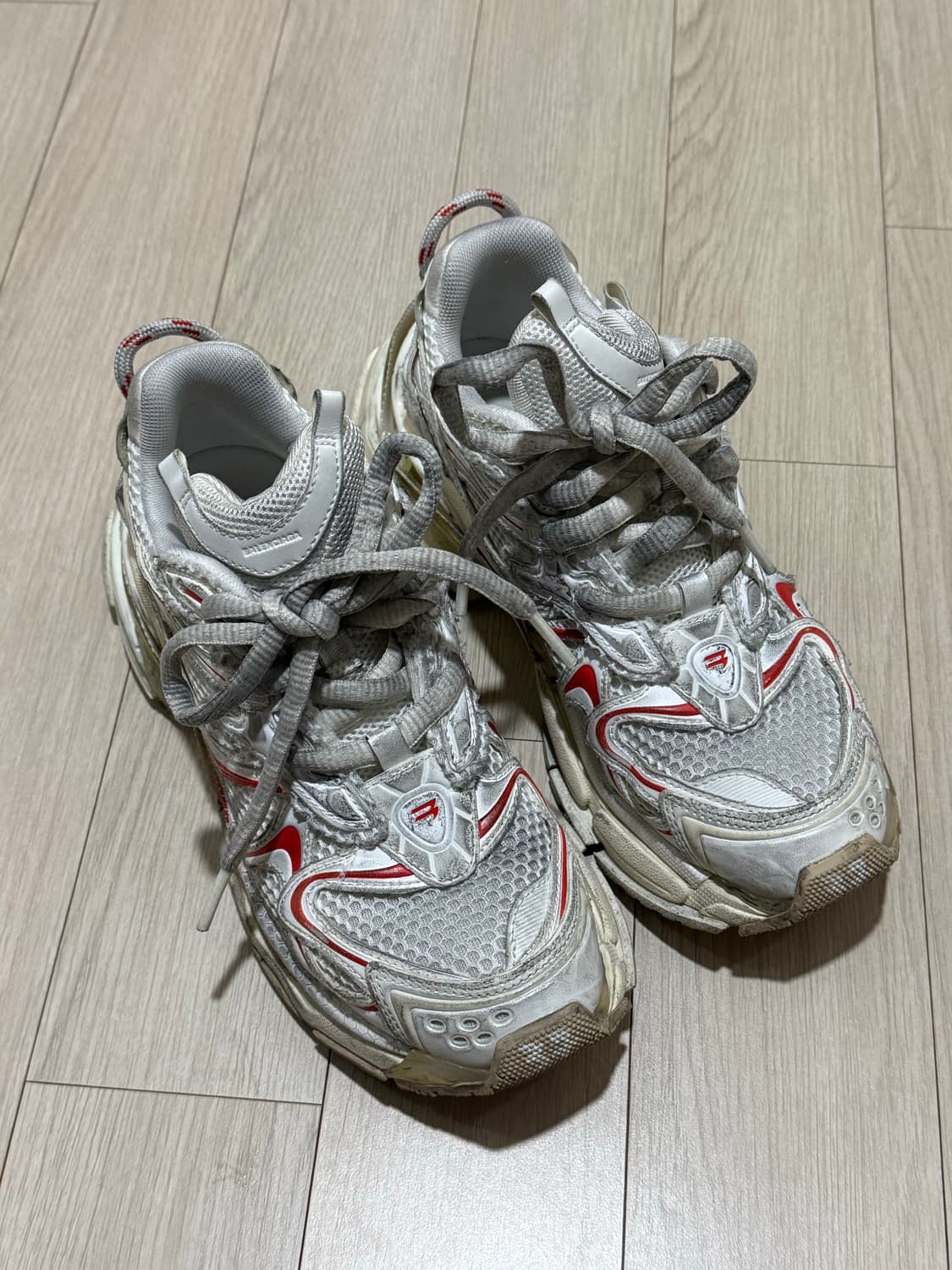 (W) 발렌시아가 러너 2.0 스니커즈 화이트 베이지 레드 37 상품이미지1