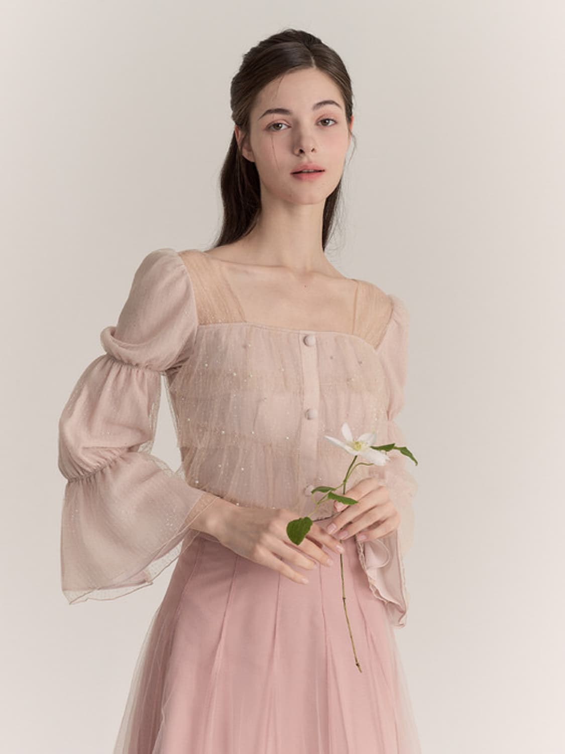 그레이스 유 Grace Blouse (Pink Beige) XS-S 상품이미지1