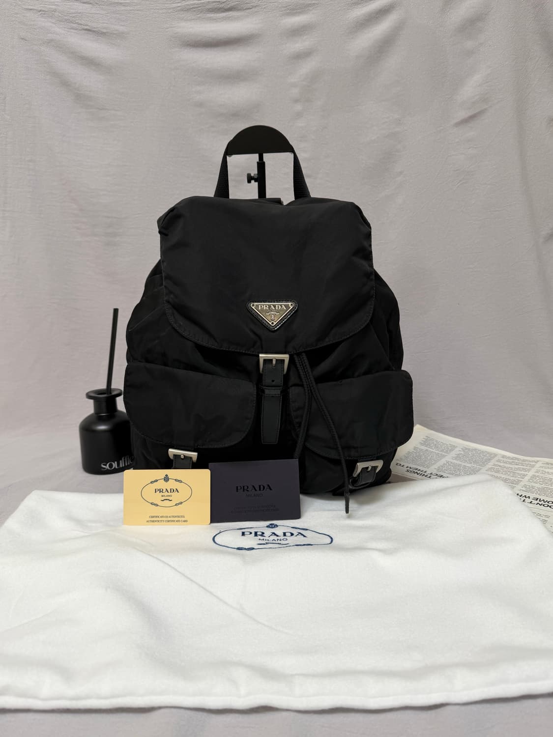 (상태좋음-강) 프라다 투포켓 포코노 나일론 백팩 미디움 + 개런티카드 상품이미지2