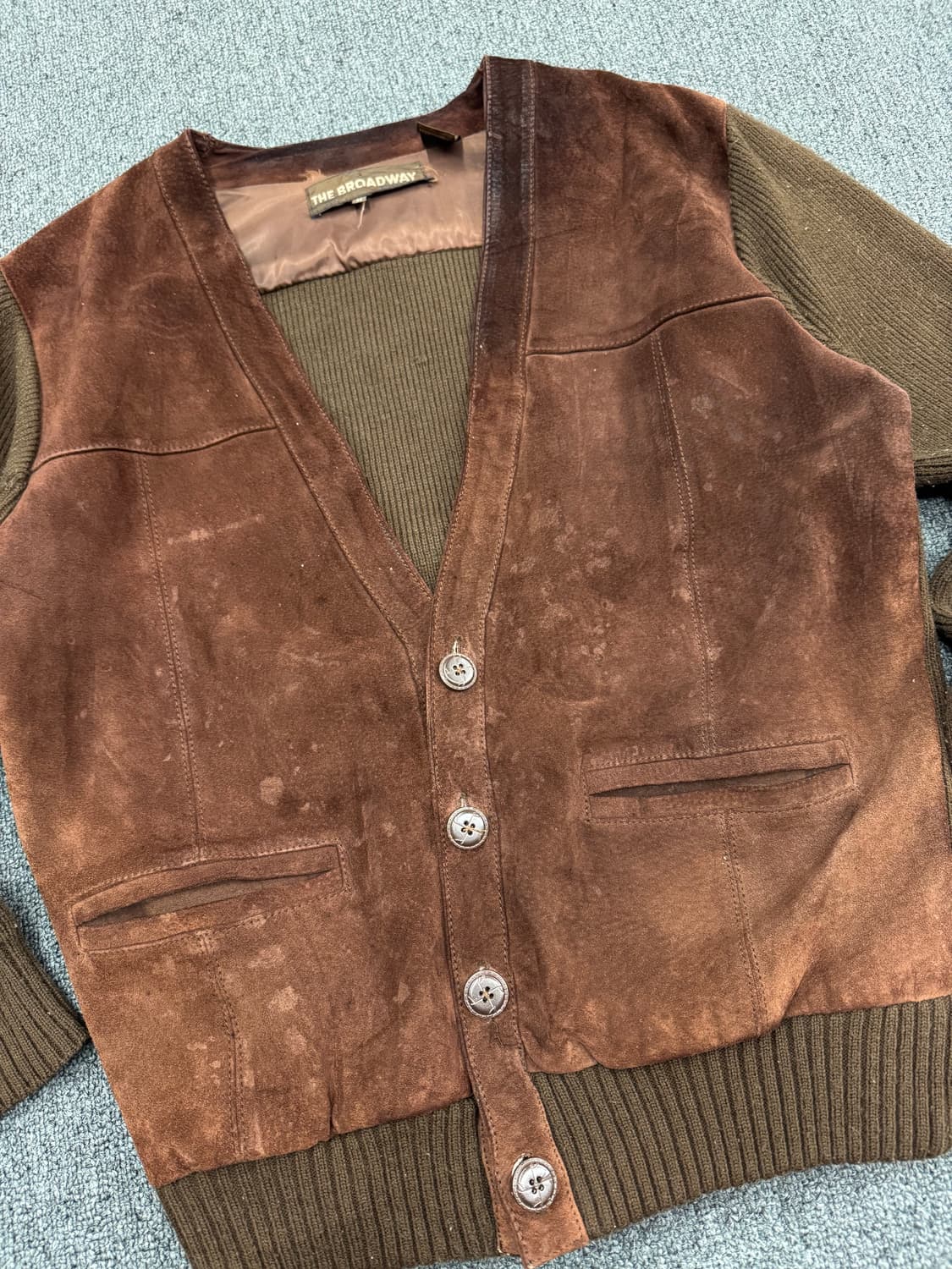 M)THE BROADWAY 빈티지 브라운 돈피 니트 가디건 상품이미지3