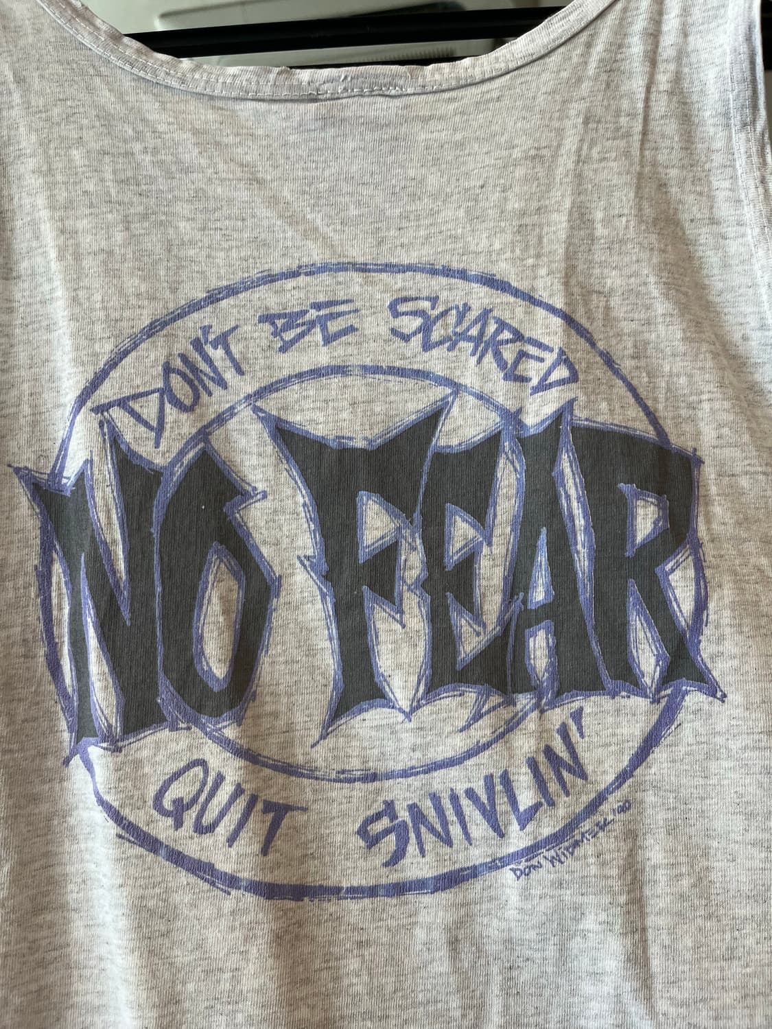 NO FEAR 그레이 멀티컬러 로고 빅프린팅 코튼 올드스쿨 슬리브리스 민 상품이미지5