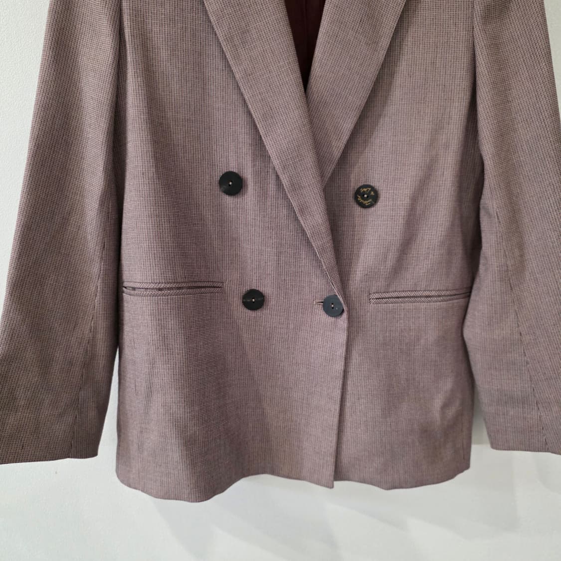 한섬 SJSJ 더블 버튼 체크 자켓 76-90-155 상품이미지2