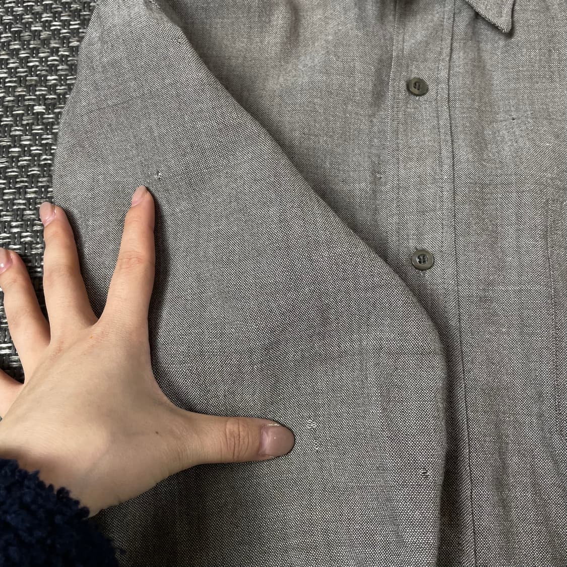 미쏘니 그레이 원포켓 긴팔 셔츠 L 상품이미지5