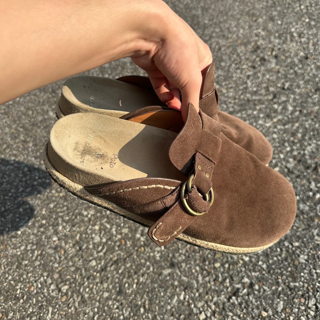 280 폴로 랄프로렌 스웨이드 클로그 뮬 보스턴 브라운 상품이미지4