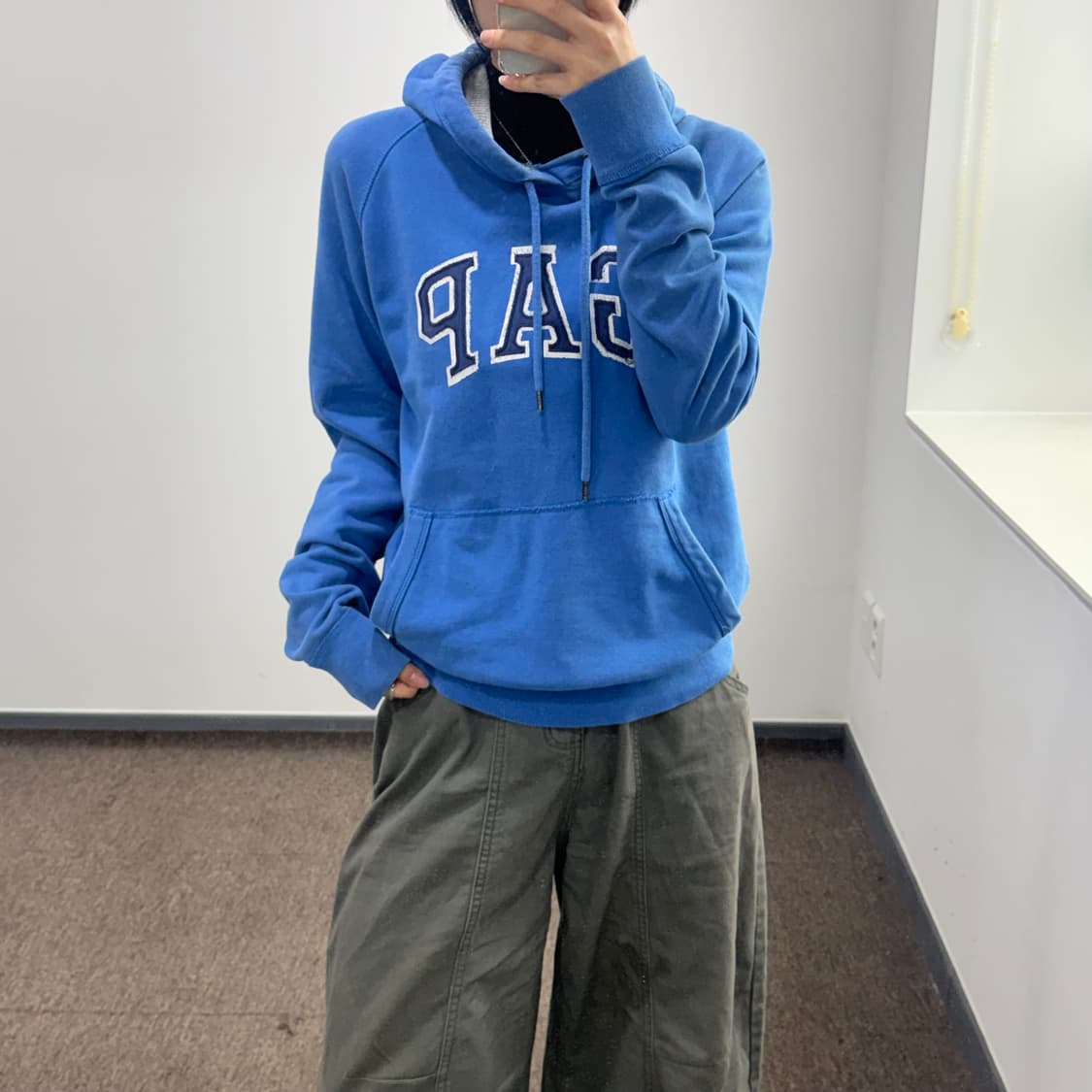 Gap 갭 네이비 로고 블루 후드티  상품이미지1