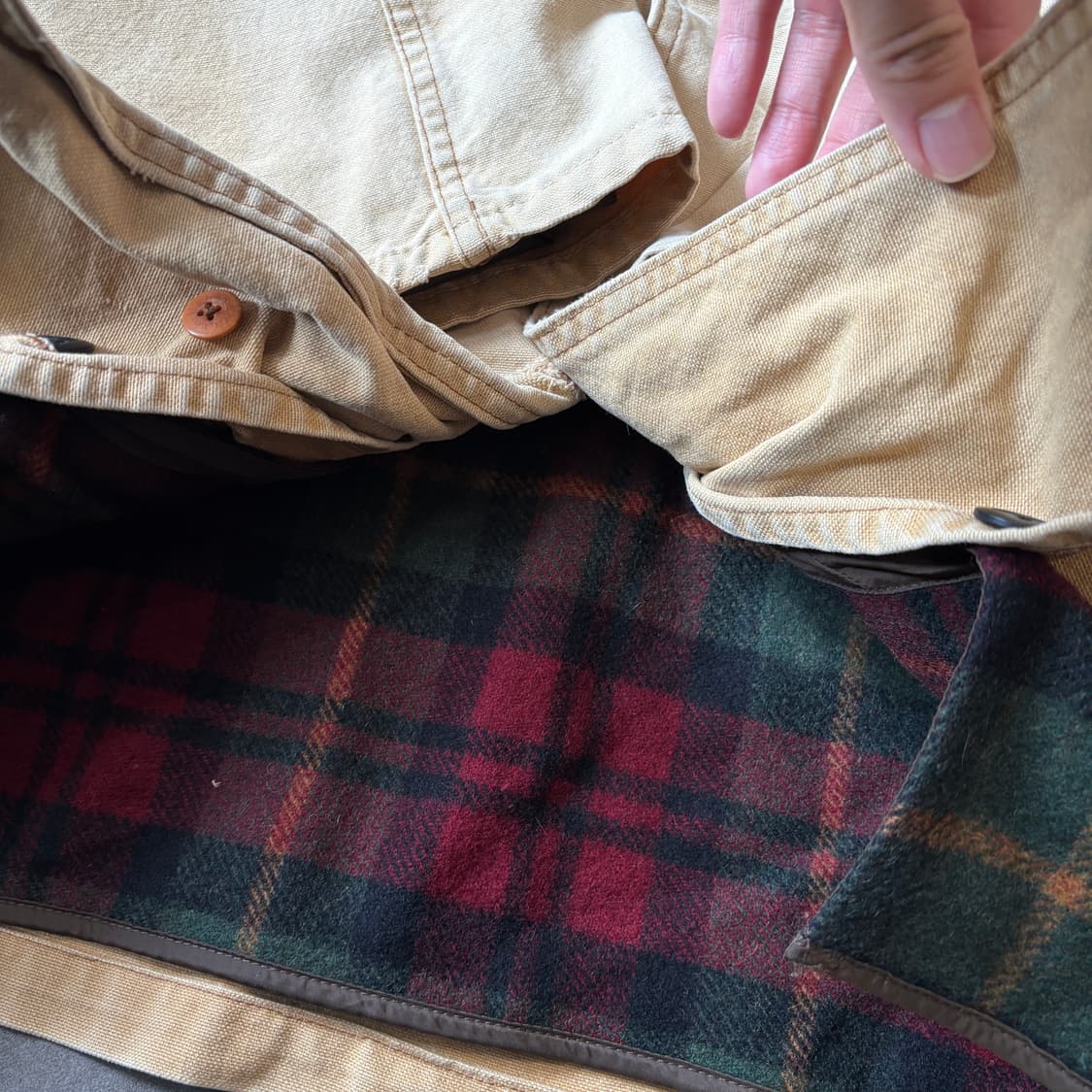 90s L.L.bean 90년대 미국 생산 엘엘빈 베이지 헌팅 자켓 상품이미지8