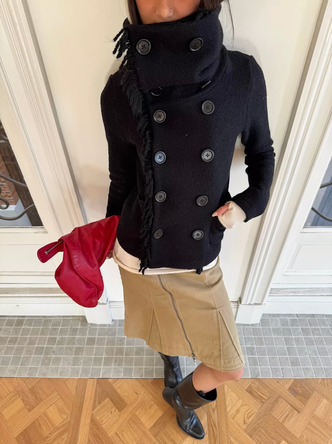  Andivogels fringe wool coat (size S) 상품이미지2