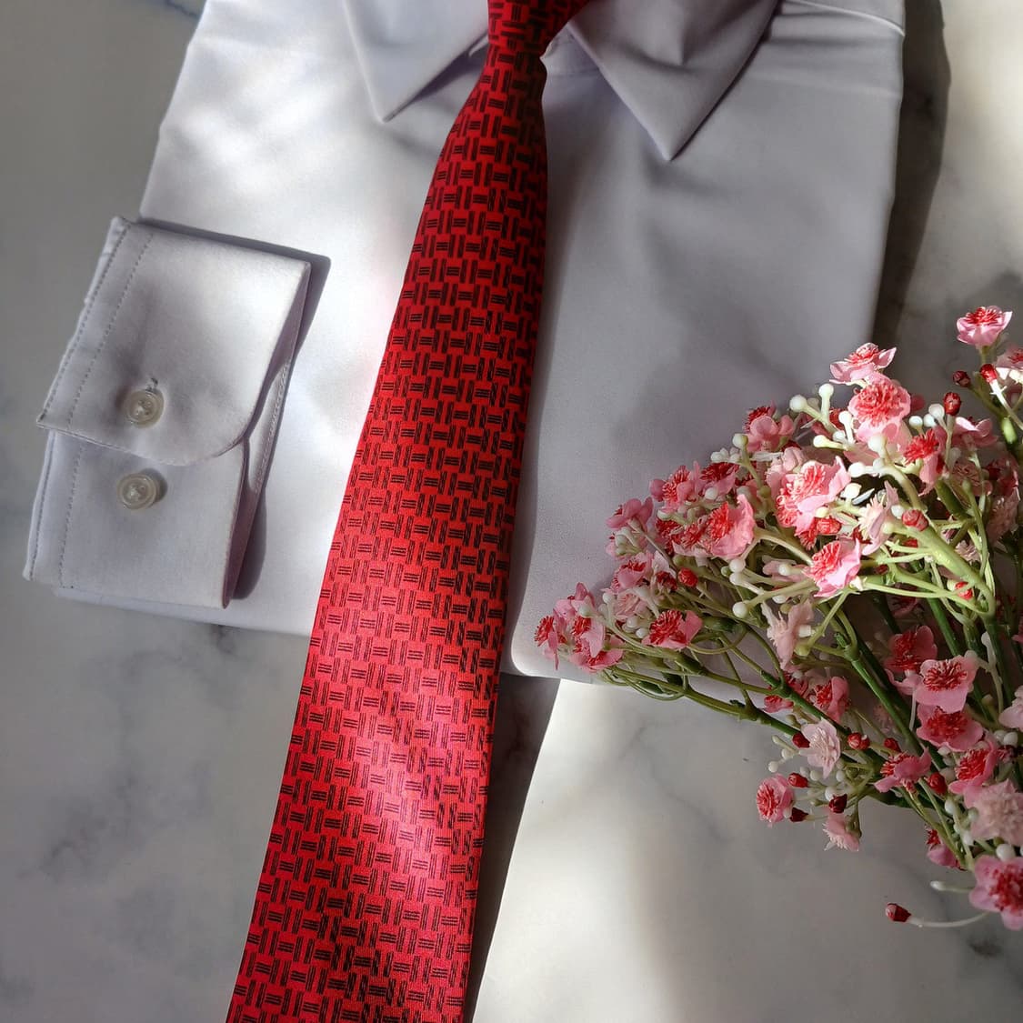 에르메스 실크 레드 H 패턴 넥타이 9.6cm A+~A등급 A19604
 상품이미지7