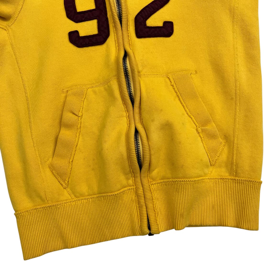 아베크롬비 버건디 패치로고 옐로우 후드집업 S 상품이미지6