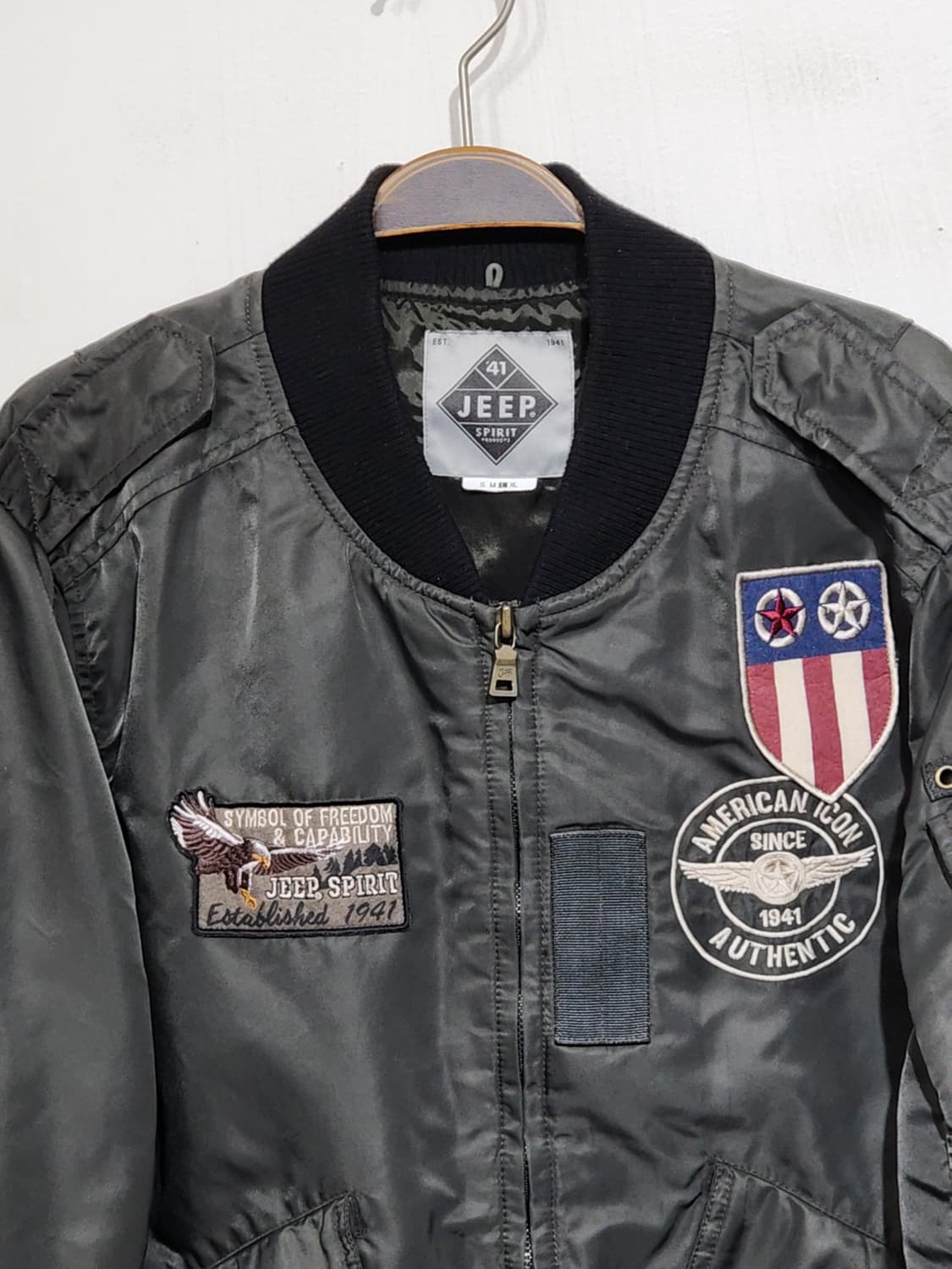 (L) 지프 패치워크 점퍼 블루종 밀리터리 자켓  상품이미지2