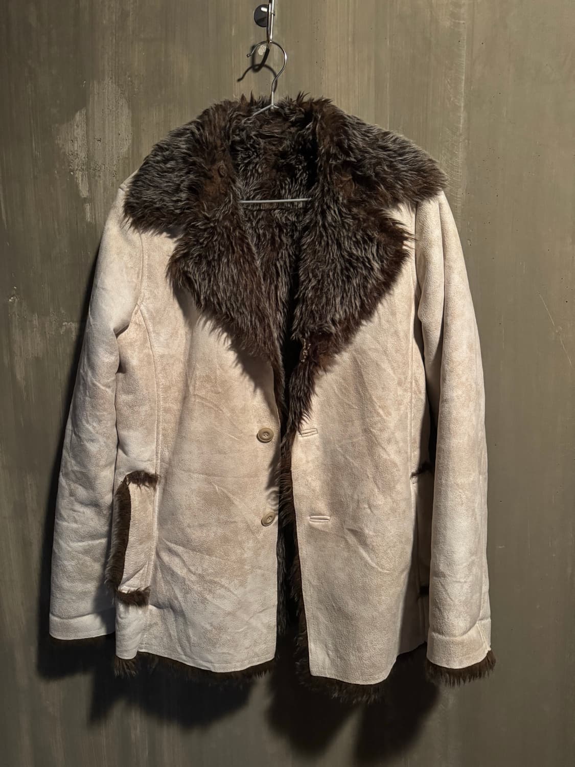 Vintage Fur Collar Suede Jacket 상품이미지1