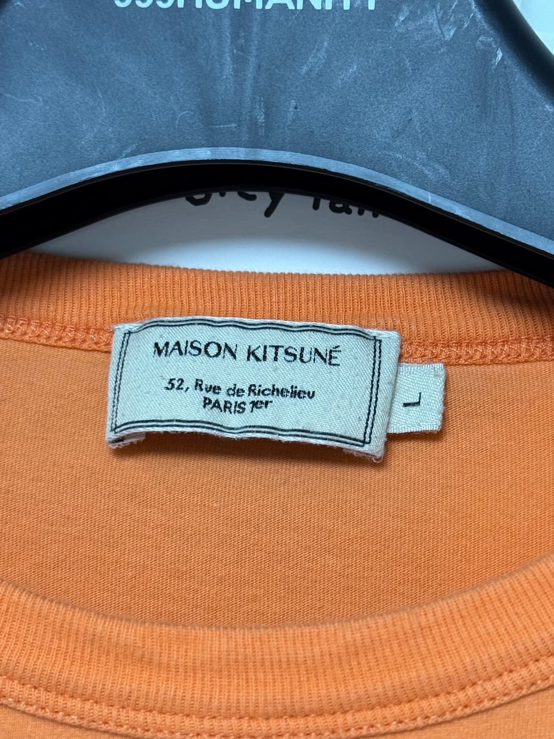 정품) 메종키츠네 칠랙스 폭스 패치 반팔 티셔츠 오렌지 L 상품이미지3