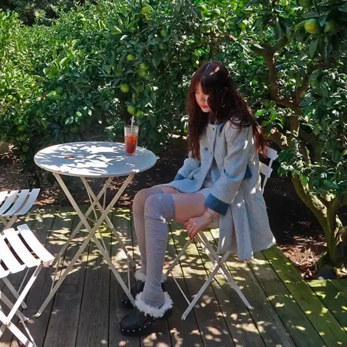 프레클 리틀 걸 플리츠 미디 코트(민트) 상품이미지3