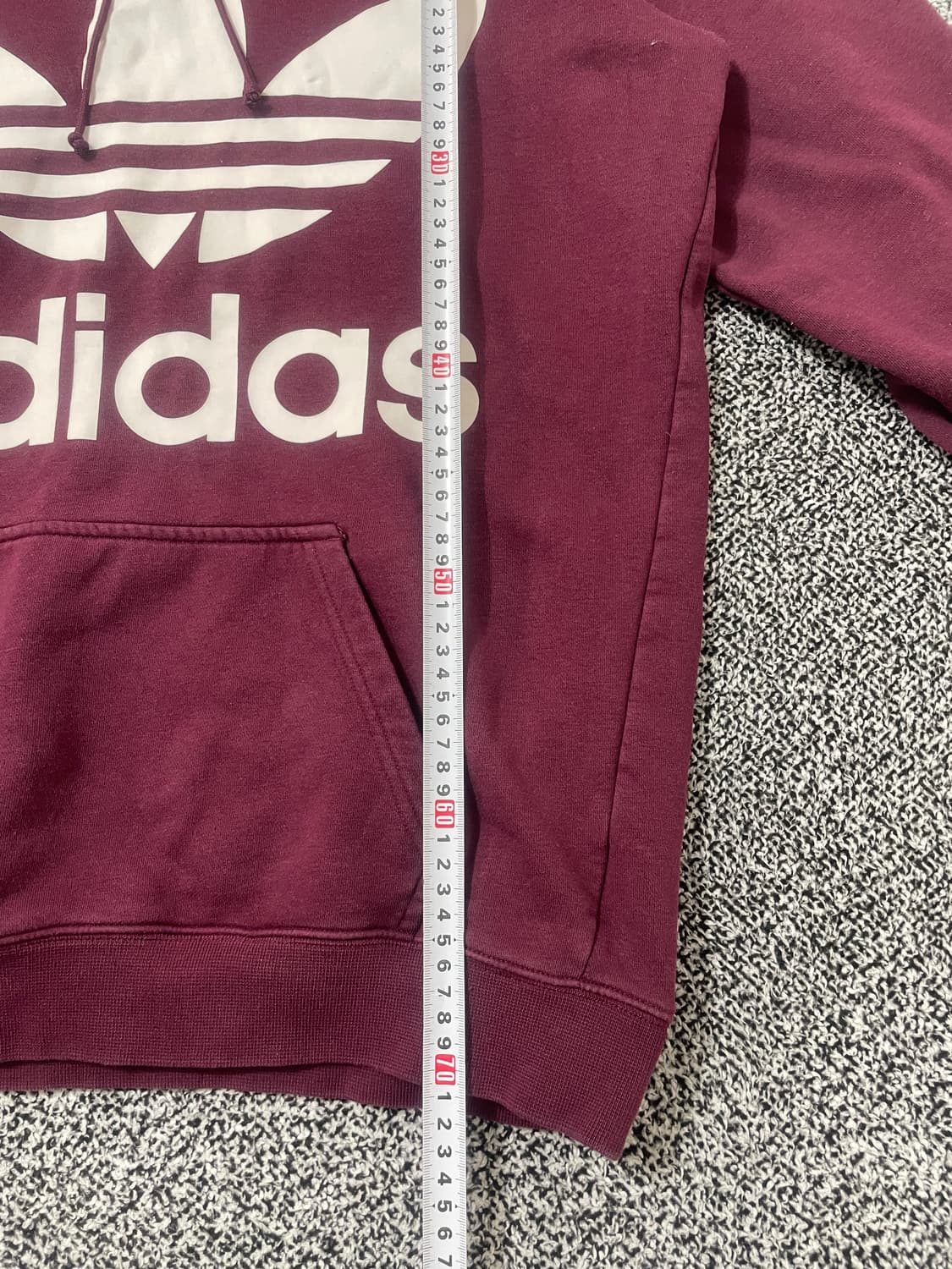 빈티지9. 아디다스 버건디 후드티 후디 빅로고 트레포일 기모 스웻 상품이미지6