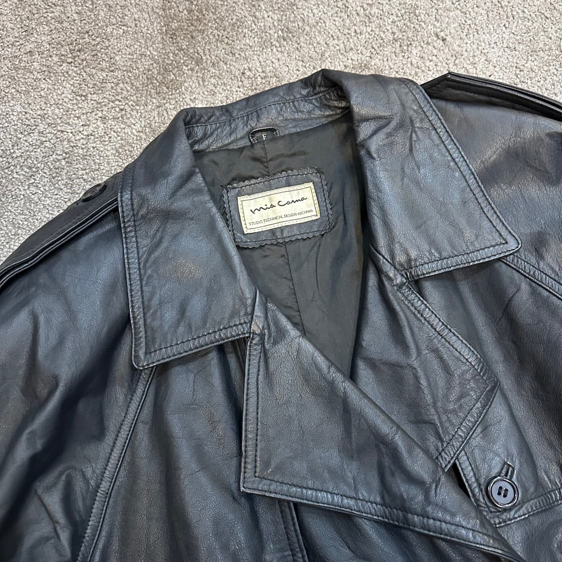Mia Carna 빈티지 소가죽 트렌치 코트 자켓L 상품이미지7