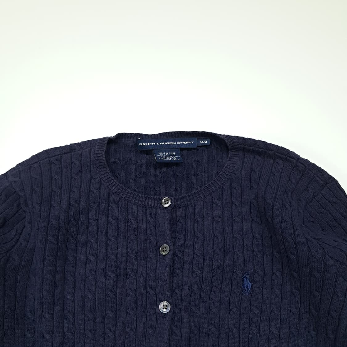 CL428 M 폴로 00s 코튼 케이블 네이비 가디건 니트 스웨터 상품이미지2