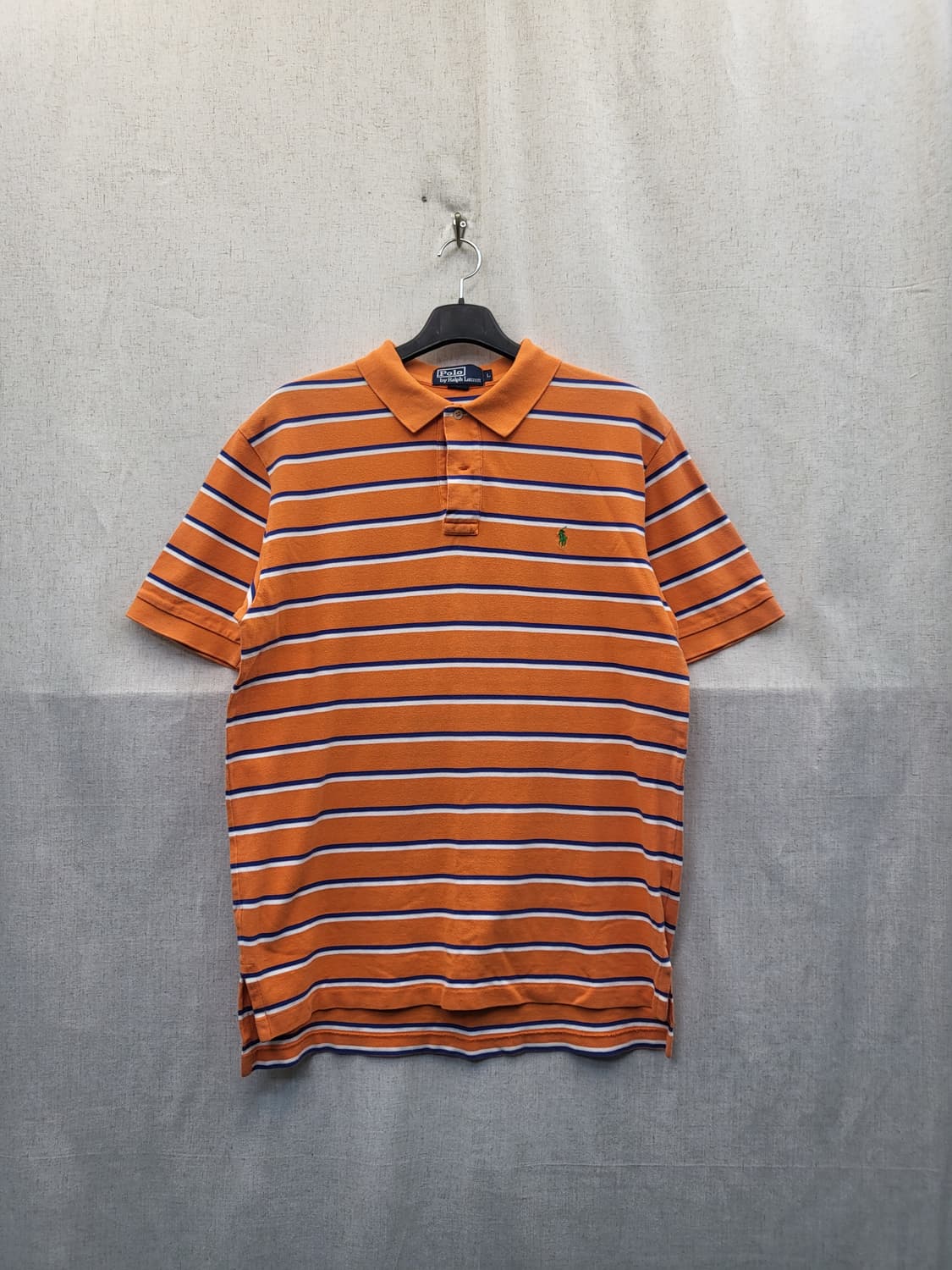 폴로 랄프로렌 스트라이프 반팔 카라티 오렌지 상품이미지1