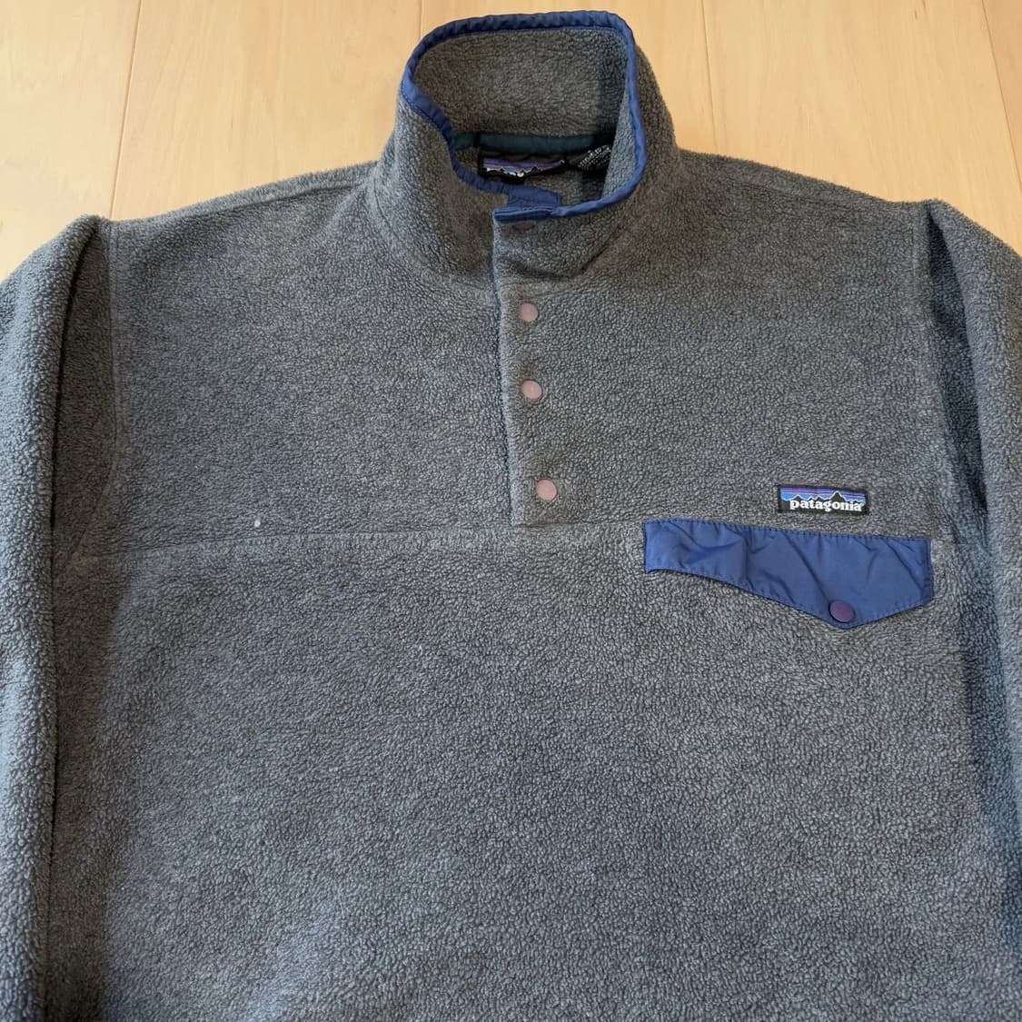 90s 파타고니아 신칠라 스냅-T 그레이/네이비 자메이카 상품이미지2