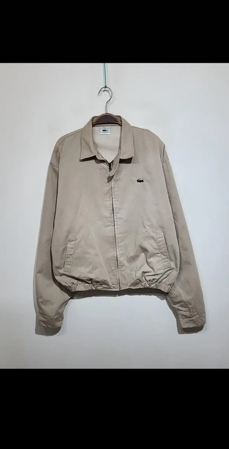 (100) 라코스테 블루종 점퍼 베이지 로고 자켓 캐주얼  상품이미지1