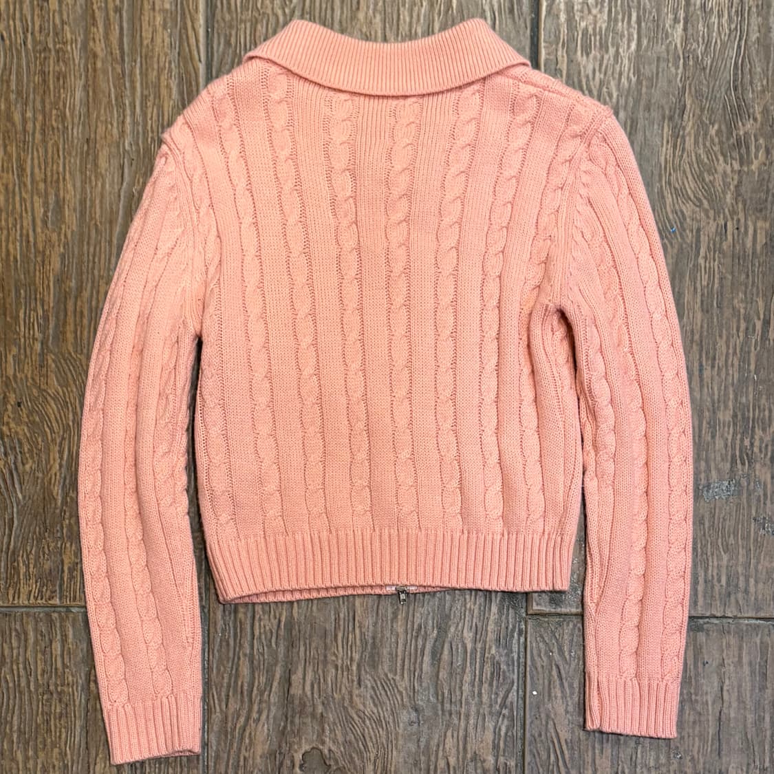 [HI] Polo 폴로 케이블 니트 집업 피치핑크 상품이미지5