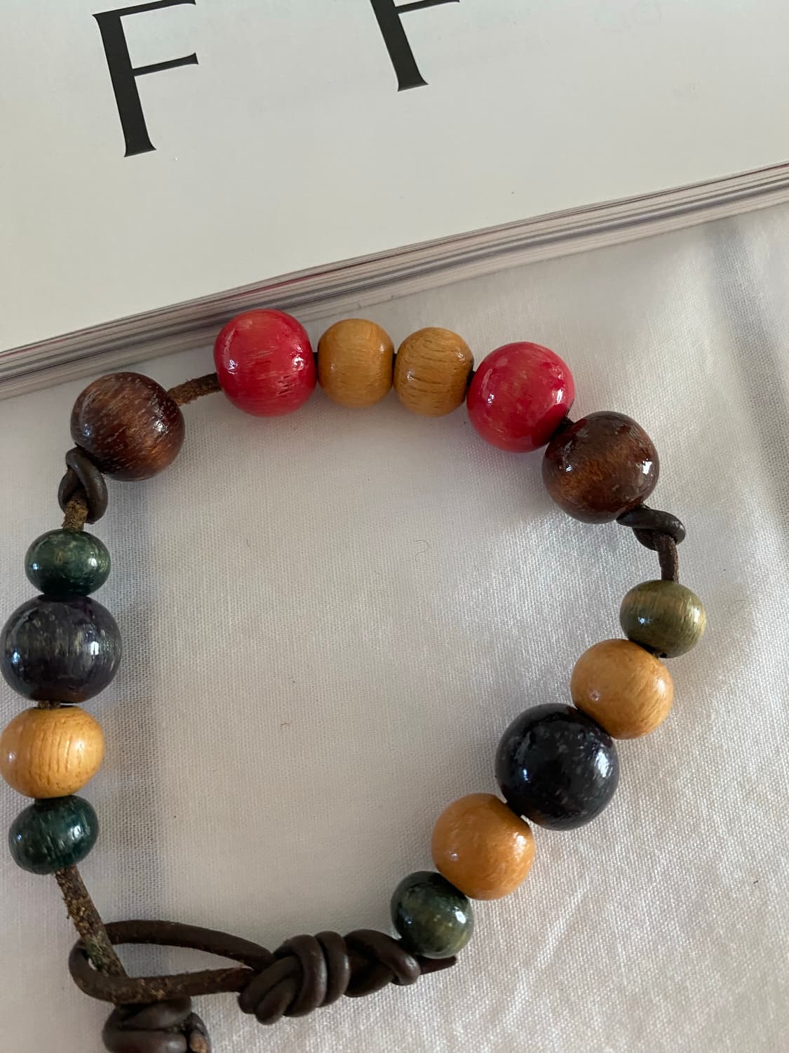 우드볼 가죽 팔찌 상품이미지4