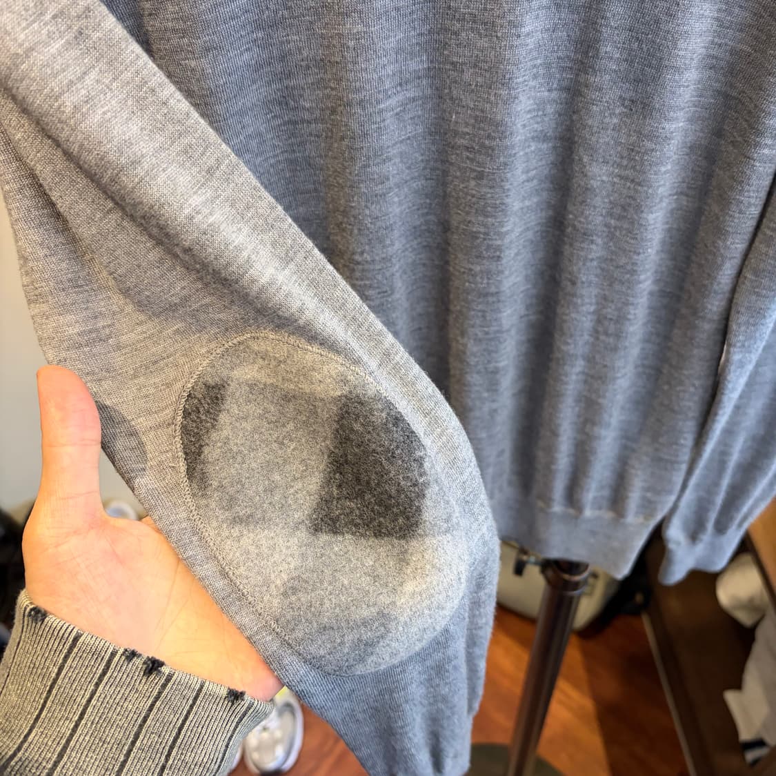 15685 -버버리 엘보 패치 울 니트 (울 100%) 상품이미지8